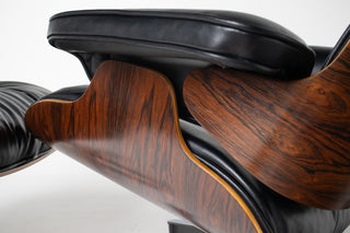 3rd Generation Eames Lounge Chair in Brazilian Rosewood and New Black Leather