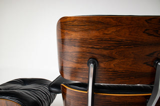 3rd Generation Eames Lounge Chair in Brazilian Rosewood and New Black Leather