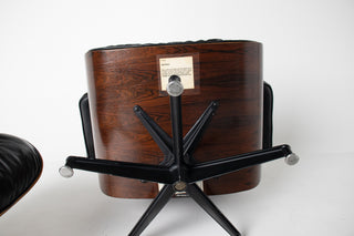 3rd Generation Eames Lounge Chair in Brazilian Rosewood and New Black Leather
