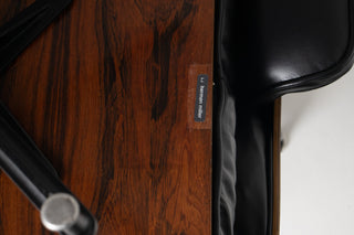 3rd Generation Eames Lounge Chair in Brazilian Rosewood and New Black Leather