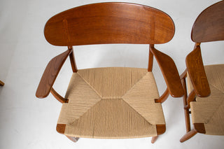 Pair of Hans Wegner CH22 Lounge Chairs in Oak