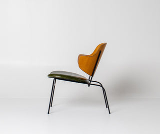 Ib Kofod-Larsen Penguin Chair — First Generation in Moss Green Leather