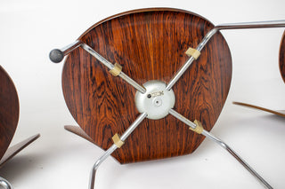 Set of 4 Arne Jacobsen for Fritz Hansen Series 7 Chairs in Rosewood Model 3107