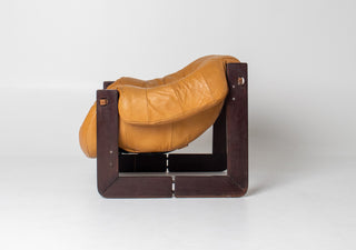 In Process: Pair of Percival Lafer MP-97 Brazilian Leather Lounge Chairs