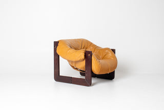 In Process: Pair of Percival Lafer MP-97 Brazilian Leather Lounge Chairs