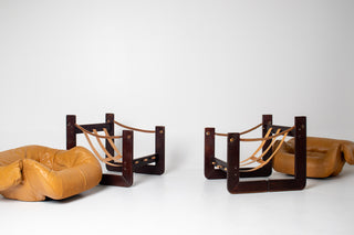 In Process: Pair of Percival Lafer MP-97 Brazilian Leather Lounge Chairs