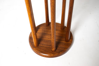Walnut and Round Tile Side Table by Jane and Gordon Martz Marshall Studios Walnut
