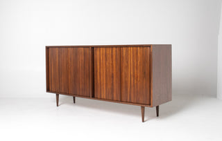 Milo Baughman Double Tambour Door Credenza for Glenn of CA