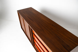 Milo Baughman Double Tambour Door Credenza for Glenn of CA