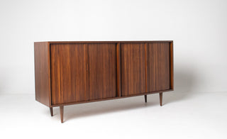 Milo Baughman Double Tambour Door Credenza for Glenn of CA