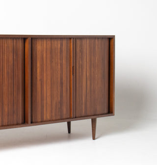 Milo Baughman Double Tambour Door Credenza for Glenn of CA