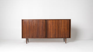 Milo Baughman Double Tambour Door Credenza for Glenn of CA