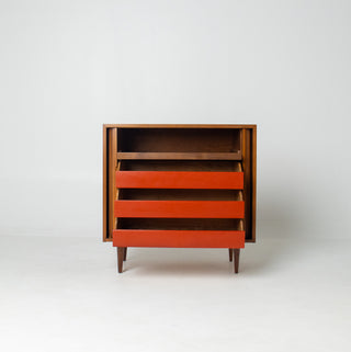 Milo Baughman Tambour Door Cabinet in Walnut