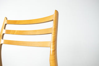 Set of Ten Niels Otto Møller Model 78 and Model 62 Dining Chairs in Tiger Maple