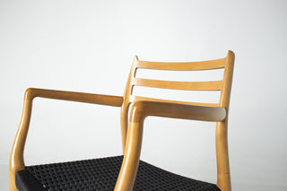 Set of Ten Niels Otto Møller Model 78 and Model 62 Dining Chairs in Tiger Maple