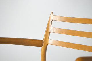 Set of Ten Niels Otto Møller Model 78 and Model 62 Dining Chairs in Tiger Maple