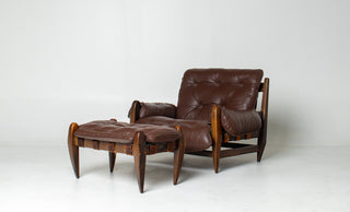 Jean Gillon “Rodeio” Easy Chair & Ottoman — Brazilian Rosewood- Available for Custom Upholstery