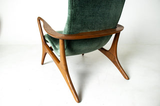 Vladimir Kagan Contour Lounge Chair in Solid Walnut- Available for Customer Upholstery