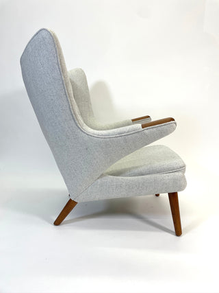 Hans Wegner Papa Bear Chair and Ottoman by AP Stolen circa 1950's