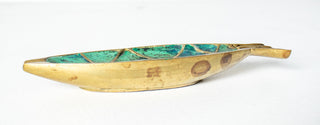 Pepe Mendoza Fish Ashtray / Trinket Dish Malachite & Brass