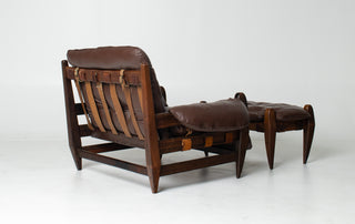 Jean Gillon “Rodeio” Easy Chair & Ottoman — Brazilian Rosewood- Available for Custom Upholstery