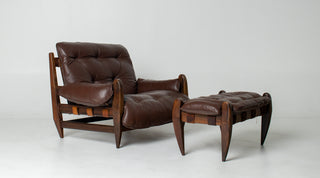 Jean Gillon “Rodeio” Easy Chair & Ottoman — Brazilian Rosewood- Available for Custom Upholstery