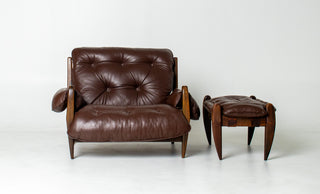 Jean Gillon “Rodeio” Easy Chair & Ottoman — Brazilian Rosewood- Available for Custom Upholstery