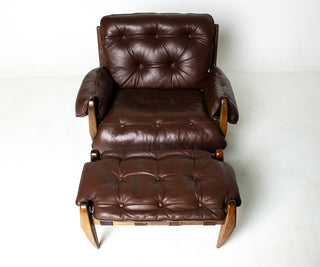 Jean Gillon “Rodeio” Easy Chair & Ottoman — Brazilian Rosewood- Available for Custom Upholstery