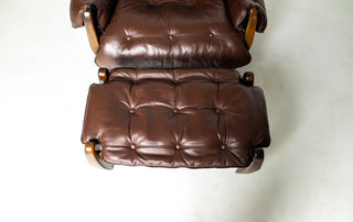 Jean Gillon “Rodeio” Easy Chair & Ottoman — Brazilian Rosewood- Available for Custom Upholstery