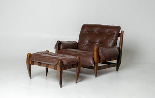 Jean Gillon “Rodeio” Easy Chair & Ottoman — Brazilian Rosewood- Available for Custom Upholstery