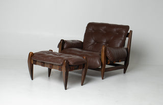 Jean Gillon “Rodeio” Easy Chair & Ottoman — Brazilian Rosewood- Available for Custom Upholstery