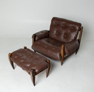 Jean Gillon “Rodeio” Easy Chair & Ottoman — Brazilian Rosewood- Available for Custom Upholstery