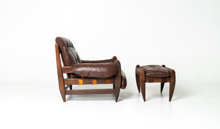 Jean Gillon “Rodeio” Easy Chair & Ottoman — Brazilian Rosewood- Available for Custom Upholstery