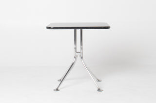 vintage Black granite top metal legs side table designed by Alex Girard
