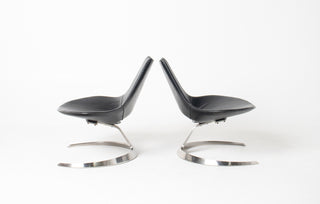 Pair of "Scimitar" Lounge Chairs by Preben Fabricius and Jørgen Kastholm