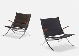 Preben Fabricius and Jorgen Kastholm  X-chairs, model FK-82 (Pair Available)