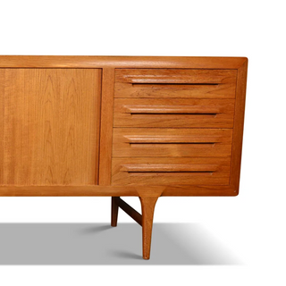 In Process: Ib Kofod Larsen Teak Credenza with Tambour doors