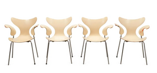 Set of Four ARNE JACOBSEN FOR FRITZ HANSEN 'LILY' ARMCHAIRS