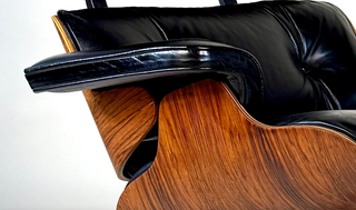 Reupholstery Eames Lounge Chair Pair of Arms Reupholstery – Premium Black Italian Leather