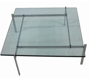 In process: Poul Kjaerholm Glass Coffee Table Model PK61A
