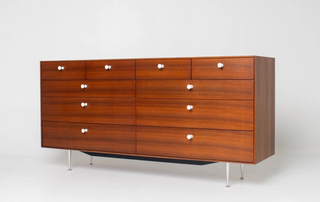 George Nelson Thin Edge 10-Drawer Dresser in Walnut for Herman Miller, Circa 1950s