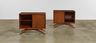 In Process: Rare Pair of Vladimir Kagan Nightstands for Grosfeld House, Circa 1955