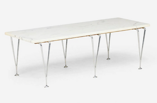 Rare Hugh Acton Carrara Marble Coffee Table / Bench