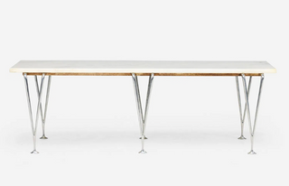 Rare Hugh Acton Carrara Marble Coffee Table / Bench