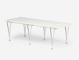 Rare Hugh Acton Carrara Marble Coffee Table / Bench