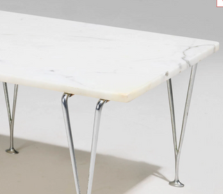 Rare Hugh Acton Carrara Marble Coffee Table / Bench