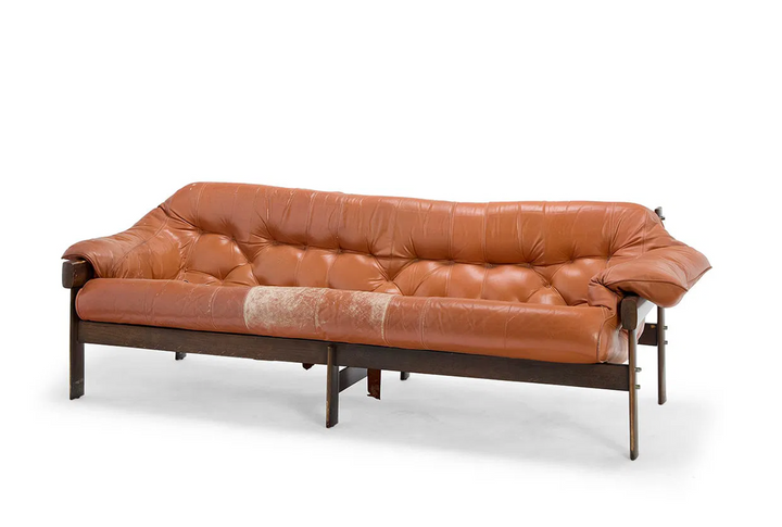 In process: Percival Lafer MP-41 leather sofa, circa 1960s