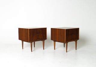 Pair of Svante Skogh Walnut Nightstands for Seffle Möbelfabrik, Sweden