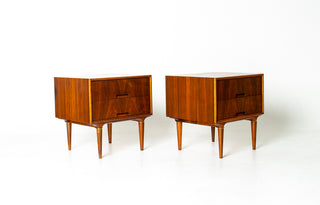 Pair of Svante Skogh Walnut Nightstands for Seffle Möbelfabrik, Sweden