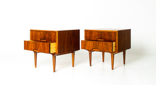 Pair of Svante Skogh Walnut Nightstands for Seffle Möbelfabrik, Sweden